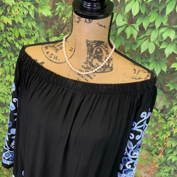 ALLISON JOY Black Off the Shoulder Dress, S - Picture 4 of 14